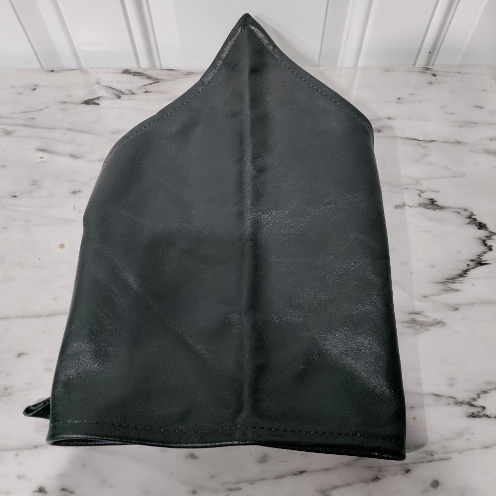 Rude Dog black leather dog bandana